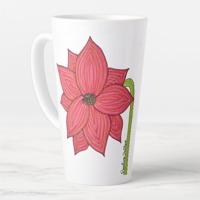 Roter Stern Blumen Milchtasse (Linke Ecke)