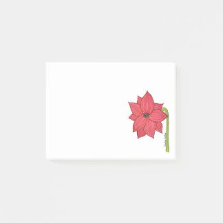 Roter Stern Blumen Post-it Klebezettel