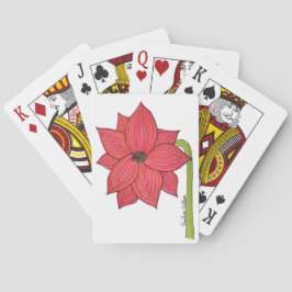 Roter Stern Blumen Spielkarten