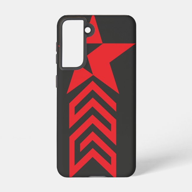 Roter Stern mit Chevron-Pfeilen Samsung Galaxy Hülle (Rückseite)