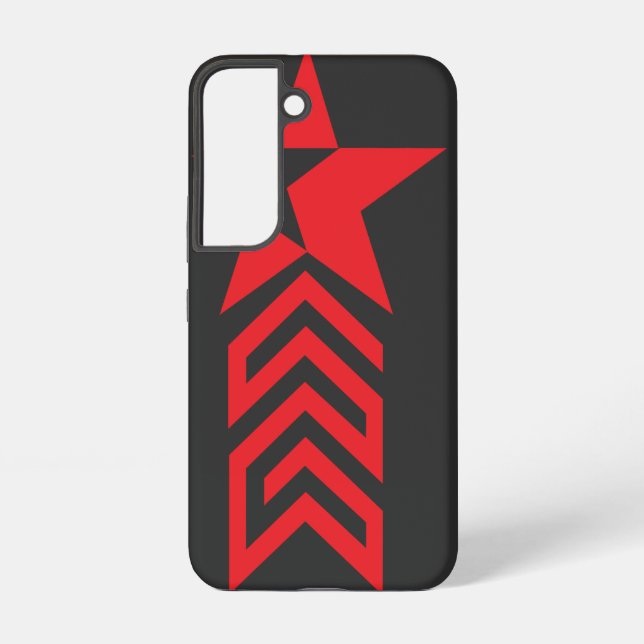 Roter Stern mit Chevron-Pfeilen Samsung Galaxy Hülle (Rückseite)