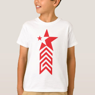Roter Stern mit Chevron-Pfeilen T-Shirt