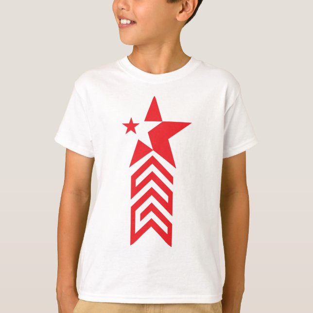 Roter Stern mit Chevron-Pfeilen T-Shirt (Vorderseite)