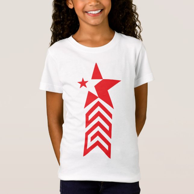 Roter Stern mit Chevron-Pfeilen T-Shirt (Vorderseite)