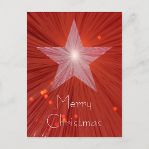 Roter Stern-Postkarte "Frohe Weihnachten" Feiertagspostkarte