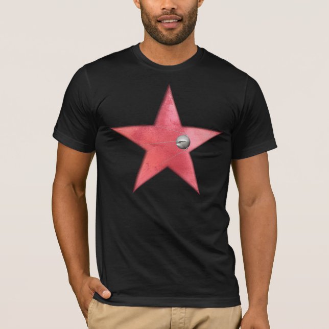 roter Stern + Sputnik 1 T-Shirt (Vorderseite)