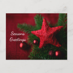 Roter Stern Weihnachtszeit Grüße Postkarte