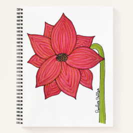Roter Sternenblume Notizbuch
