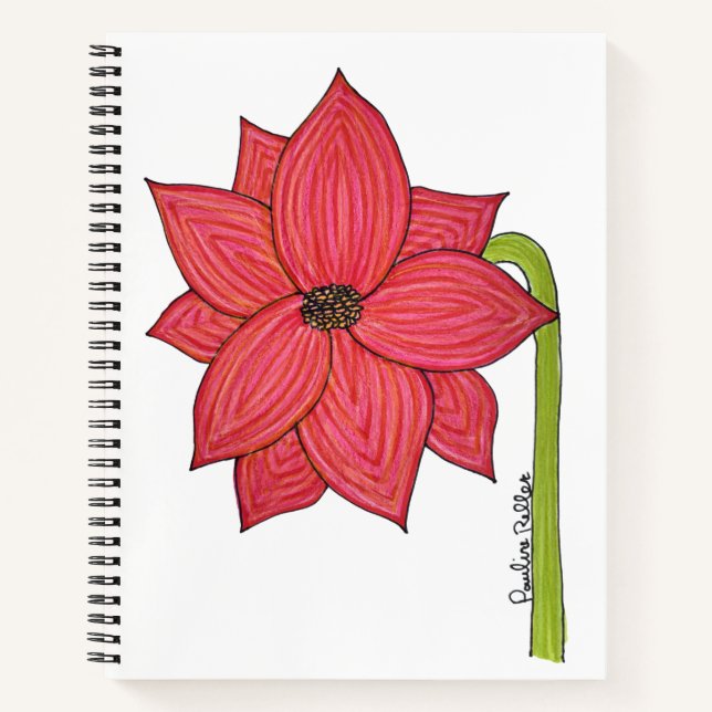 Roter Sternenblume Notizbuch (Vorderseite)