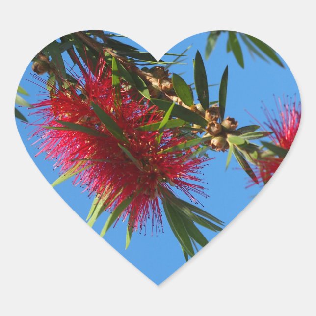 Roter Stiefelpinsel Herz-Aufkleber (Vorderseite)