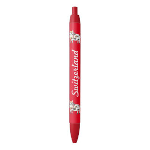 Roter Stift der Schweiz mit Kühen