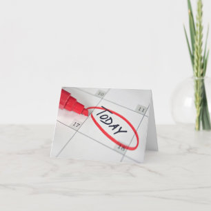 roter Stift und Kreis im Kalender Karte