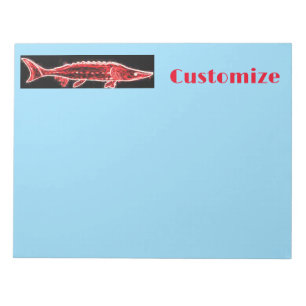 Roter Stör Thunder_Cove schwarz Notizblock