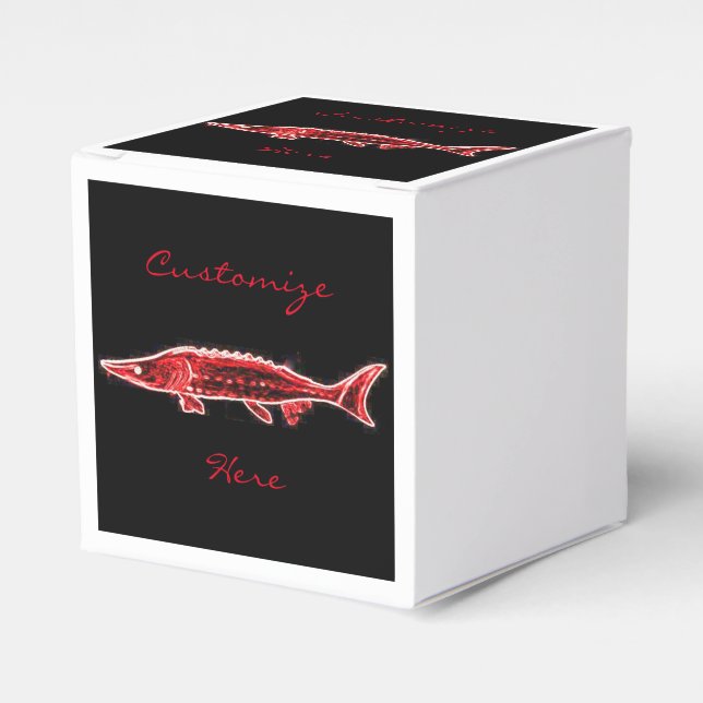 Roter Stör unter Wasser Geschenkschachtel (Vorderseite)