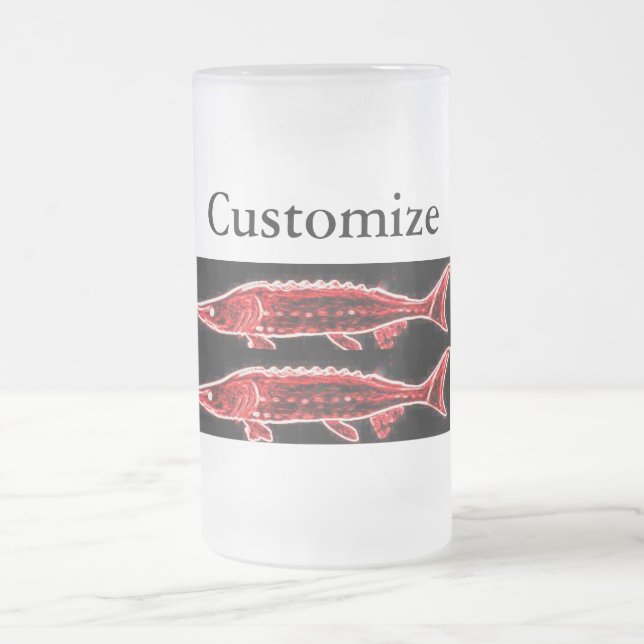 Roter Stör unter Wasser Thunder_Cove Mattglas Bierglas (Mittel)
