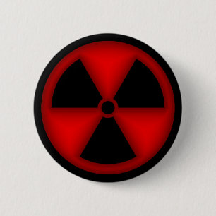 Roter Strahlungs-Symbol-Knopf Button