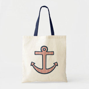 Roter Streifen Anchor Tote Bag Tragetasche