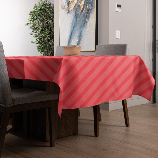 Roter Streifen Einfache Weihnachtsdekoration Tischdecke (Simple holiday red striped tablecloth)