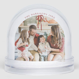 Roter Streifen Foto Snow Globe Feriendekoration Schneekugeln