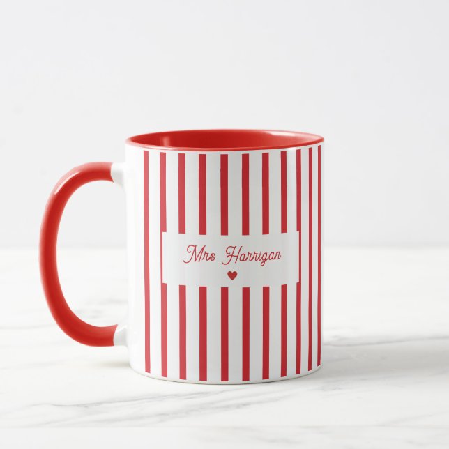 Roter Streifen Lehrer Kaffee Tasse (Links)