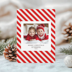 "Roter Streifen mit Foto Frohe Weihnachten und Nam Einladung