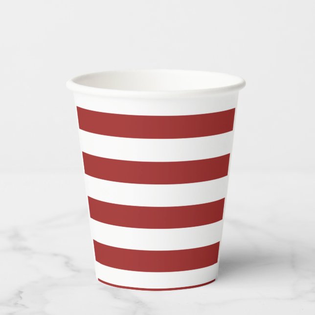 Roter Streifen Papier-Cup Pappbecher (Vorderseite)
