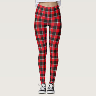 Roter Streifen und Heavy Metal Karo Leggings