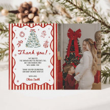Roter Streifen Weihnachts-Baby-Shower-Foto