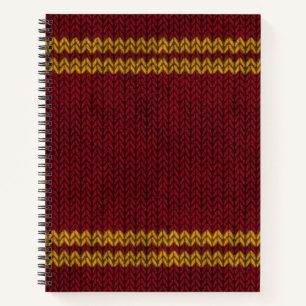 Roter Strick-Look Stripmuster Notizbuch