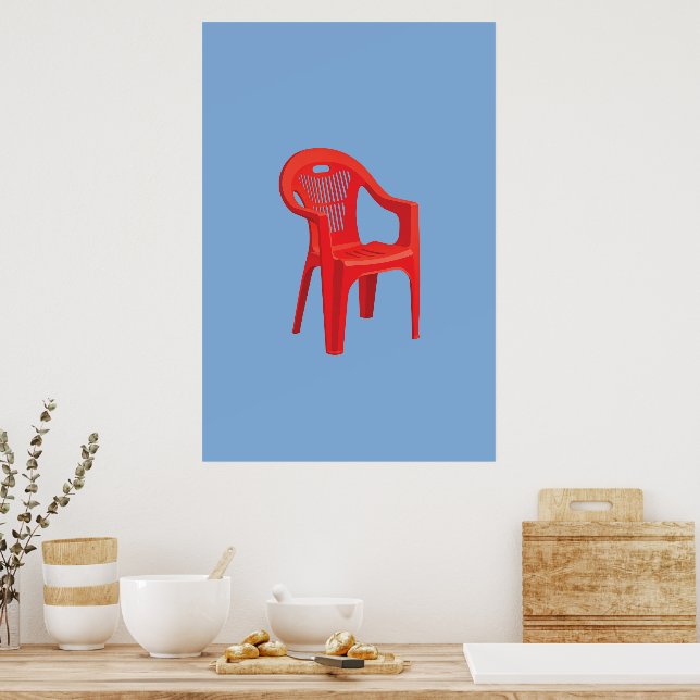 Roter Stuhldruck  Poster (Küche)