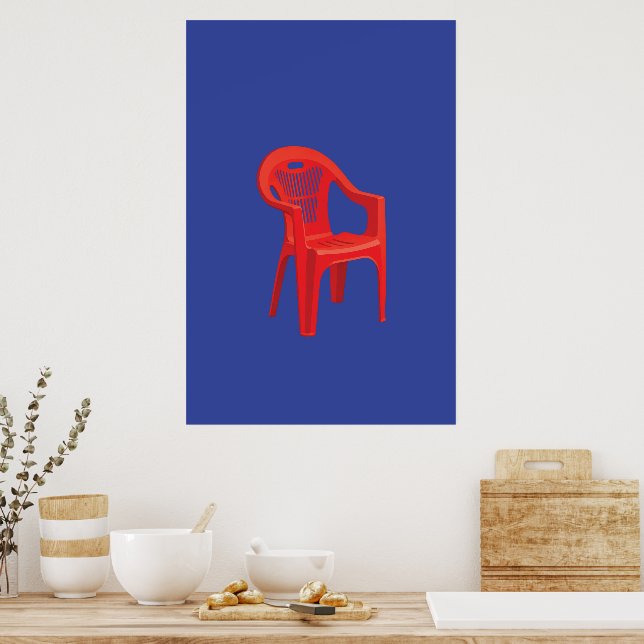 Roter Stuhldruck  Poster (Küche)