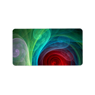 Roter Sturm Floral Modernes Abstraktes Kunstfarbmu Adressaufkleber