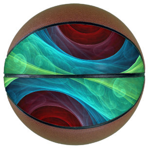 Roter Sturm Floral Modernes Abstraktes Kunstfarbmu Basketball