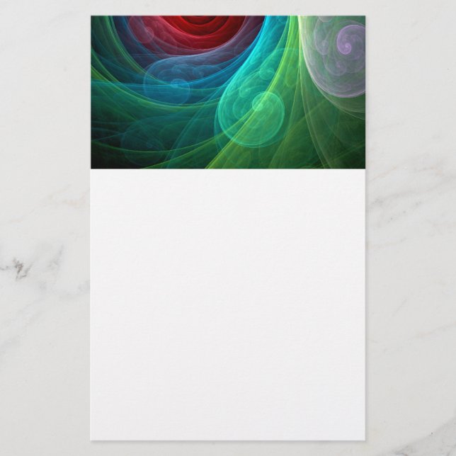 Roter Sturm Floral Modernes Abstraktes Kunstfarbmu Briefpapier (Vorderseite)