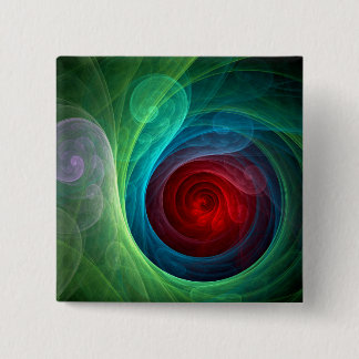 Roter Sturm Floral Modernes Abstraktes Kunstfarbmu Button