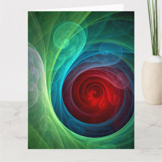 Roter Sturm Floral Modernes Abstraktes Kunstfarbmu Dankeskarte