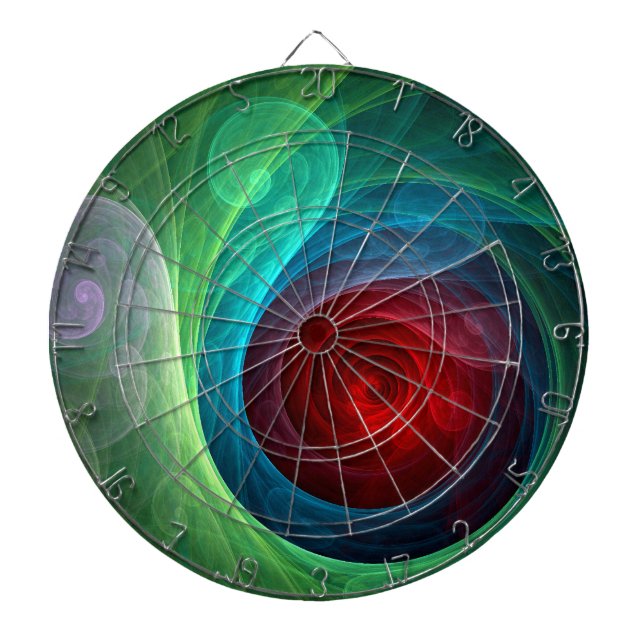 Roter Sturm Floral Modernes Abstraktes Kunstfarbmu Dartscheibe (vorne)