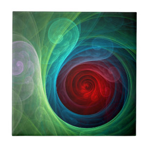Roter Sturm Floral Modernes Abstraktes Kunstfarbmu Fliese