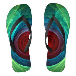 Roter Sturm Floral Modernes Abstraktes Kunstfarbmu Flip Flops