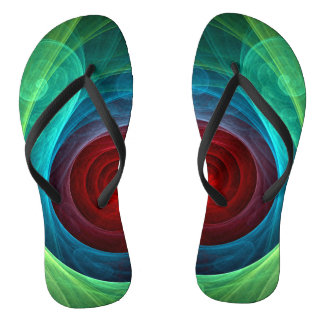 Roter Sturm Floral Modernes Abstraktes Kunstfarbmu Flip Flops