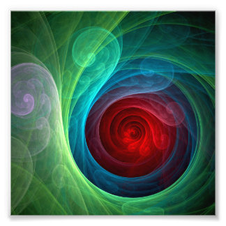 Roter Sturm Floral Modernes Abstraktes Kunstfarbmu Fotodruck