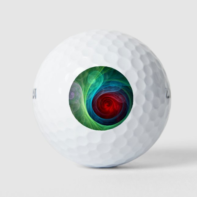 Roter Sturm Floral Modernes Abstraktes Kunstfarbmu Golfball (Vorderseite)