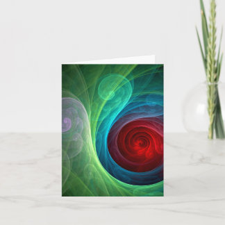 Roter Sturm Floral Modernes Abstraktes Kunstfarbmu Karte