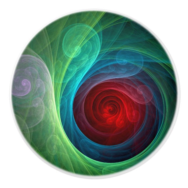 Roter Sturm Floral Modernes Abstraktes Kunstfarbmu Keramikknauf (Vorderseite)