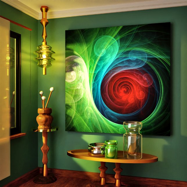 Roter Sturm Floral Modernes Abstraktes Kunstfarbmu Leinwanddruck (Red Storm Floral Modern Abstract Art Color Pattern Canvas Print)