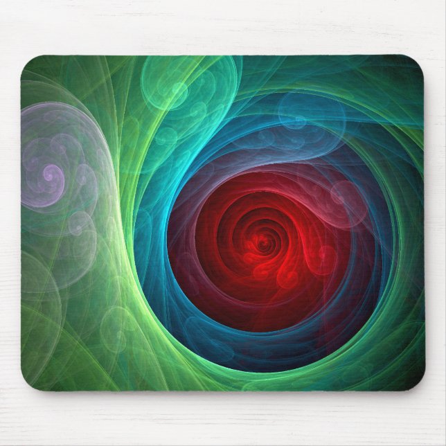 Roter Sturm Floral Modernes Abstraktes Kunstfarbmu Mousepad (Vorne)