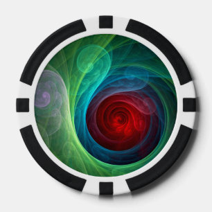 Roter Sturm Floral Modernes Abstraktes Kunstfarbmu Pokerchips