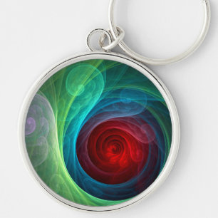 Roter Sturm Floral Modernes Abstraktes Kunstfarbmu Schlüsselanhänger