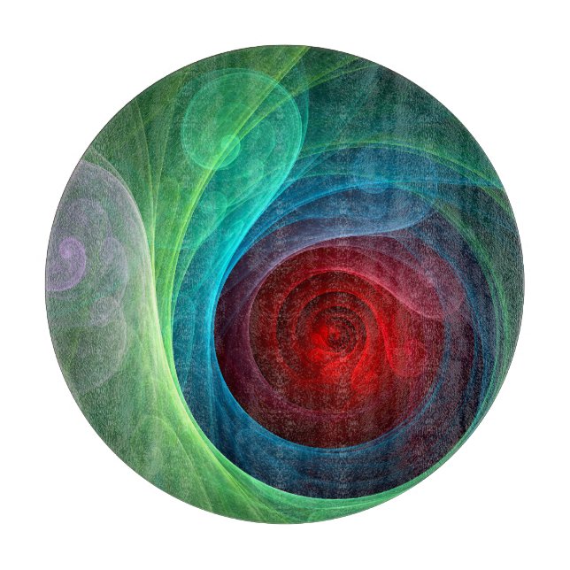 Roter Sturm Floral Modernes Abstraktes Kunstfarbmu Schneidebrett (Vorderseite)