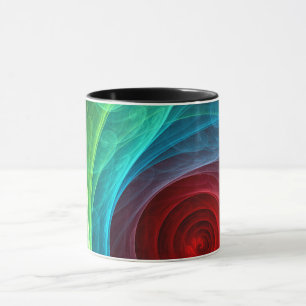 Roter Sturm Floral Modernes Abstraktes Kunstfarbmu Tasse
